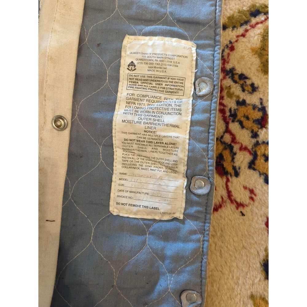 Retired Firefighter Gear Turnout Pants FIRE USED Size 46 X 28 SHELL ONLY!! - Picture 7 of 8